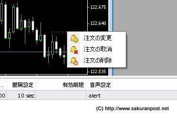 アラートの変更、取り消し、削除