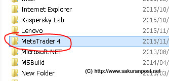 MT4プログラムフォルダ場所