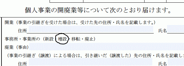 個人事業主の開業届け