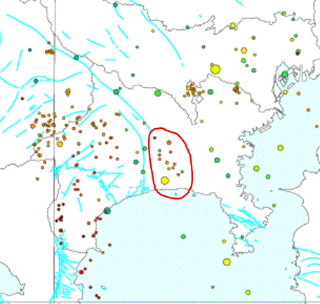 神奈川県中部～南部の地震