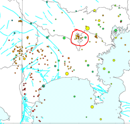 町田と横浜を震源とする地震