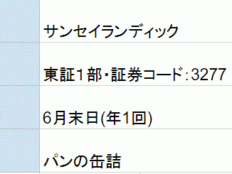 サンセイランディック株主優待